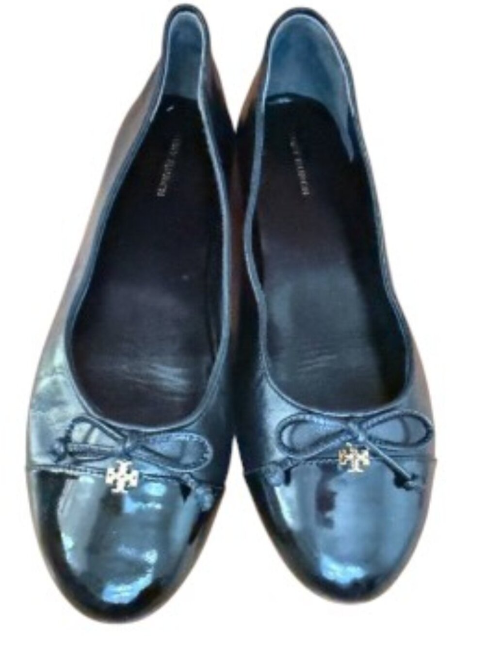 Tory Burch Black Patent Cap-Toe Ballet Flats - Picture 4 of 9